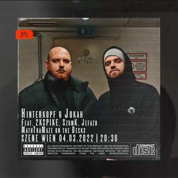HINTERKOPF & JOKAH feat. 2kSpike, SzumK, Jefazo 04/03/22 (Szene Wien, AT)